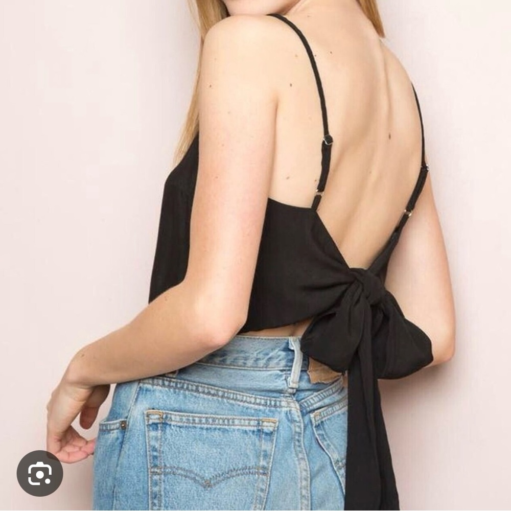 NWOT Brandy Melville Black Backless Tie Top